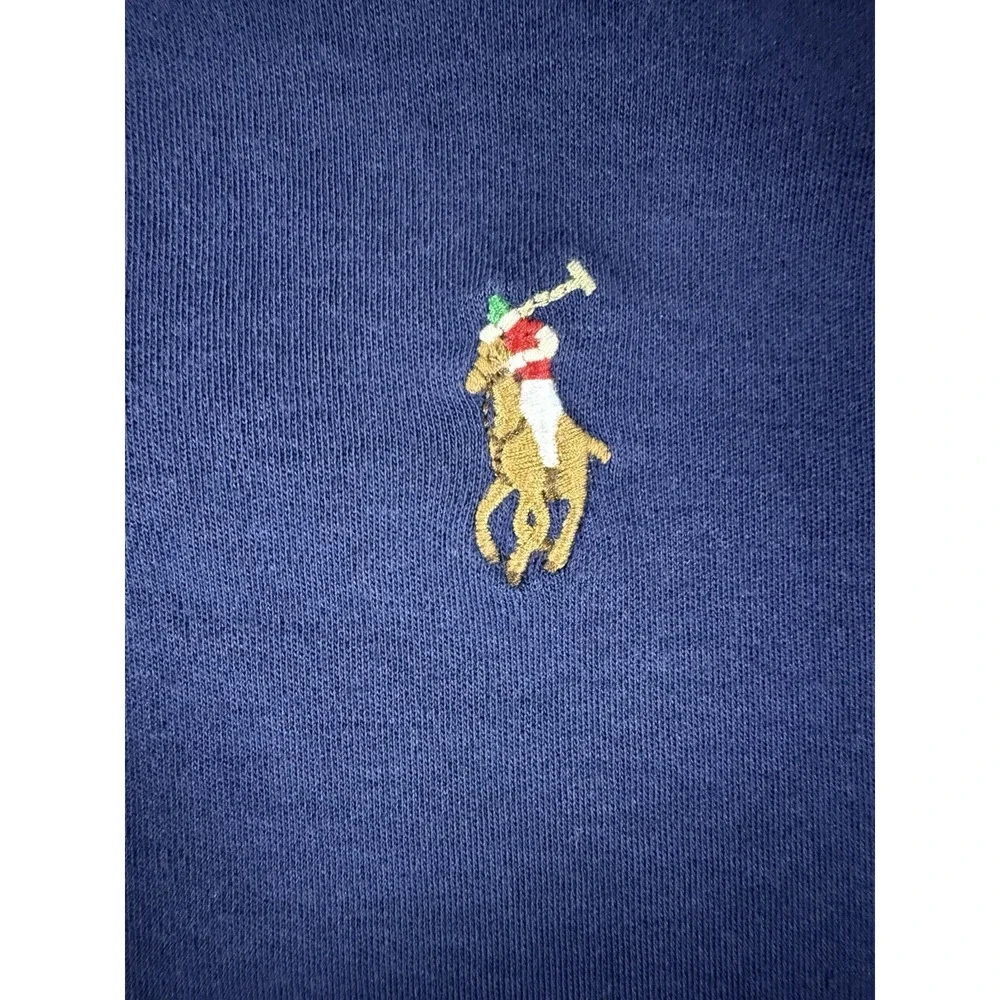 Polo Ralph Lauren Custom Slim Fit Polo Shirt Mens XL Blue Cotton Mesh Brown Pony